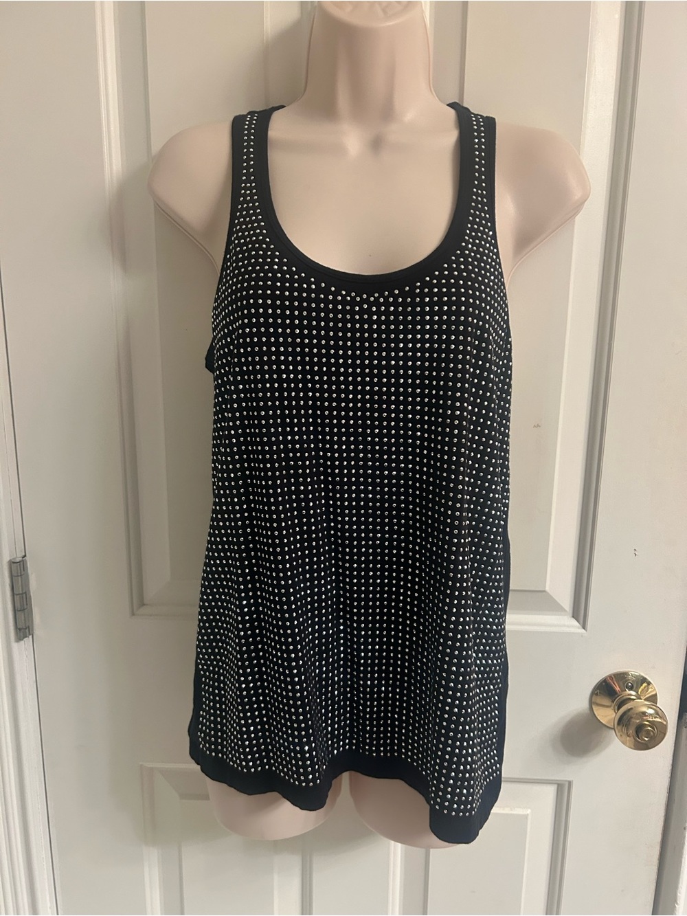 Jennifer Lopez Black Tank Top with Silver Studs